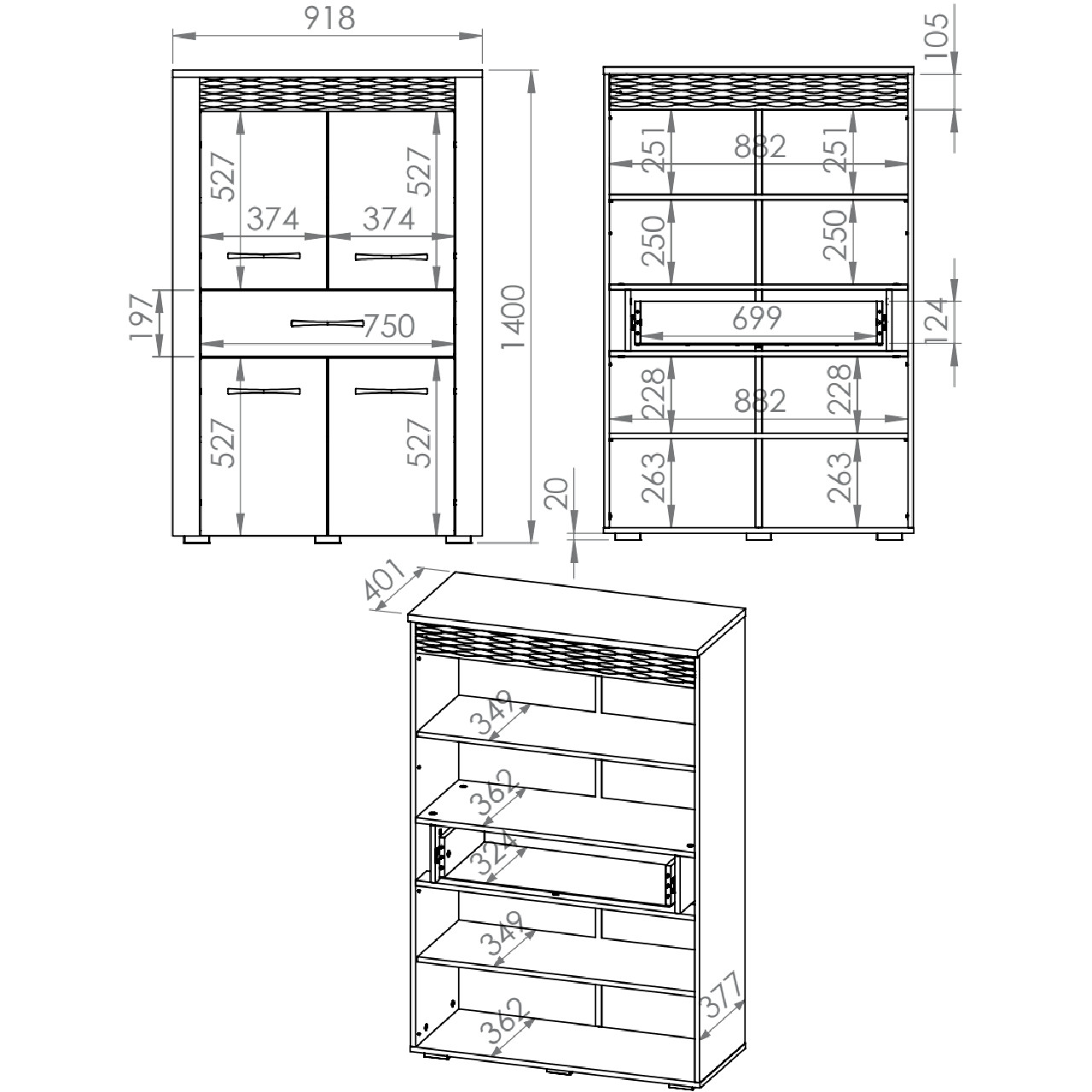 Storage cabinet ARTAS AR06 artisan oak