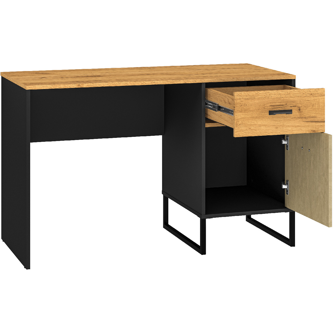 Desk CLINT 07 gold craft oak / black