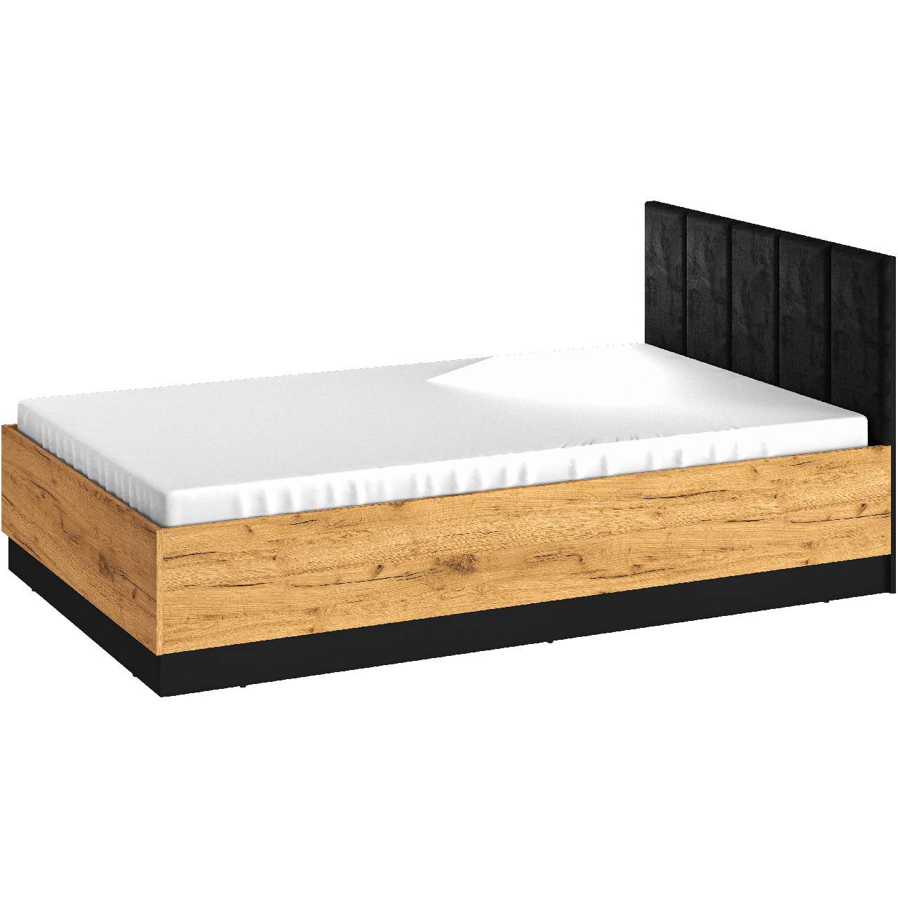 Bed 120x200 CLINT 09 gold craft oak / black