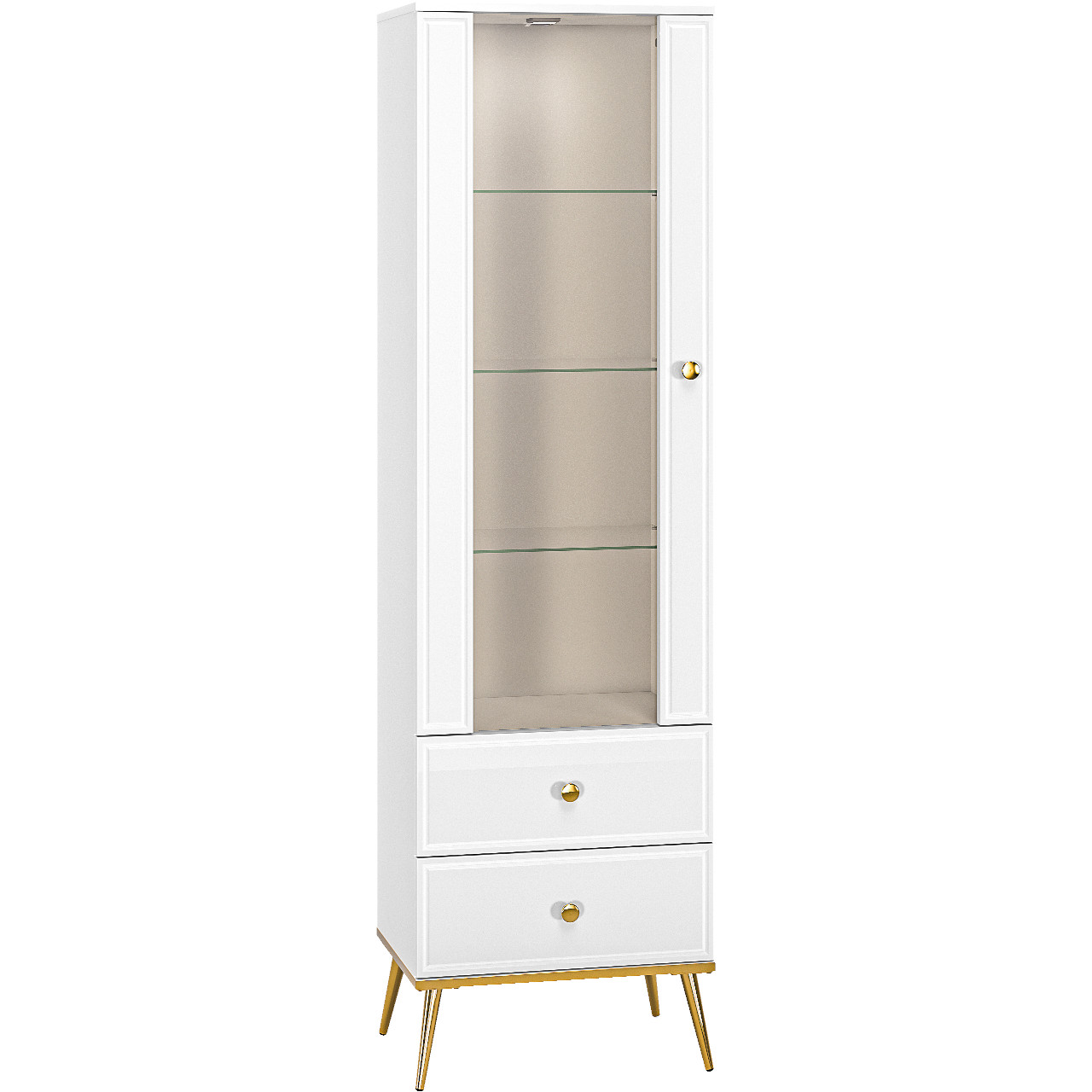 Display Cabinet GOLDEN GL02 white gloss