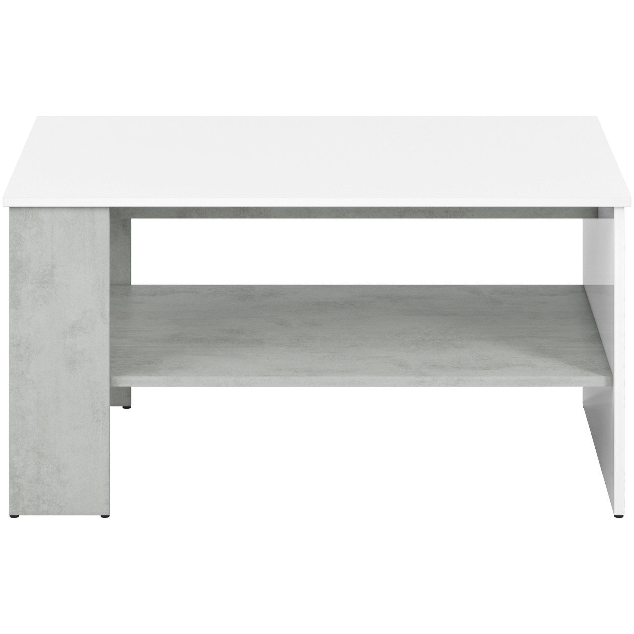 Coffee table LORA LA10 silver concrete / white gloss