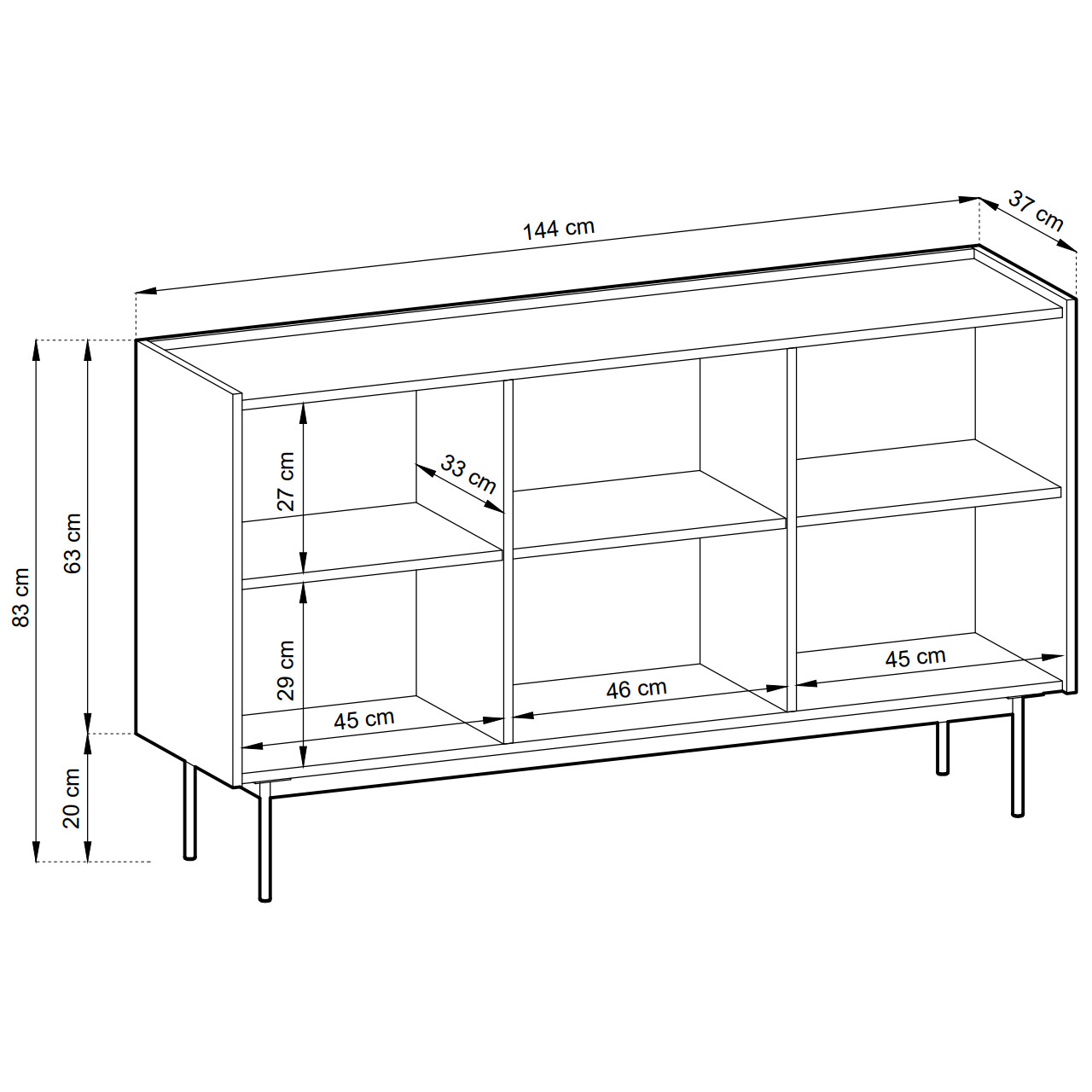 Storage cabinet COLOUR 02 cashmere / linea oak