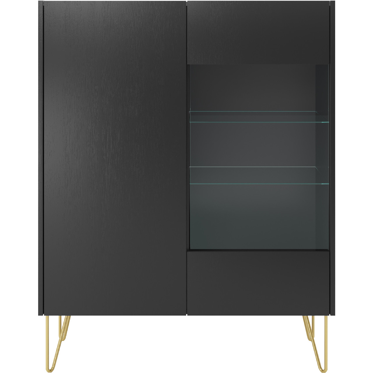 Display cabinet HARMONY 04 black / black marble