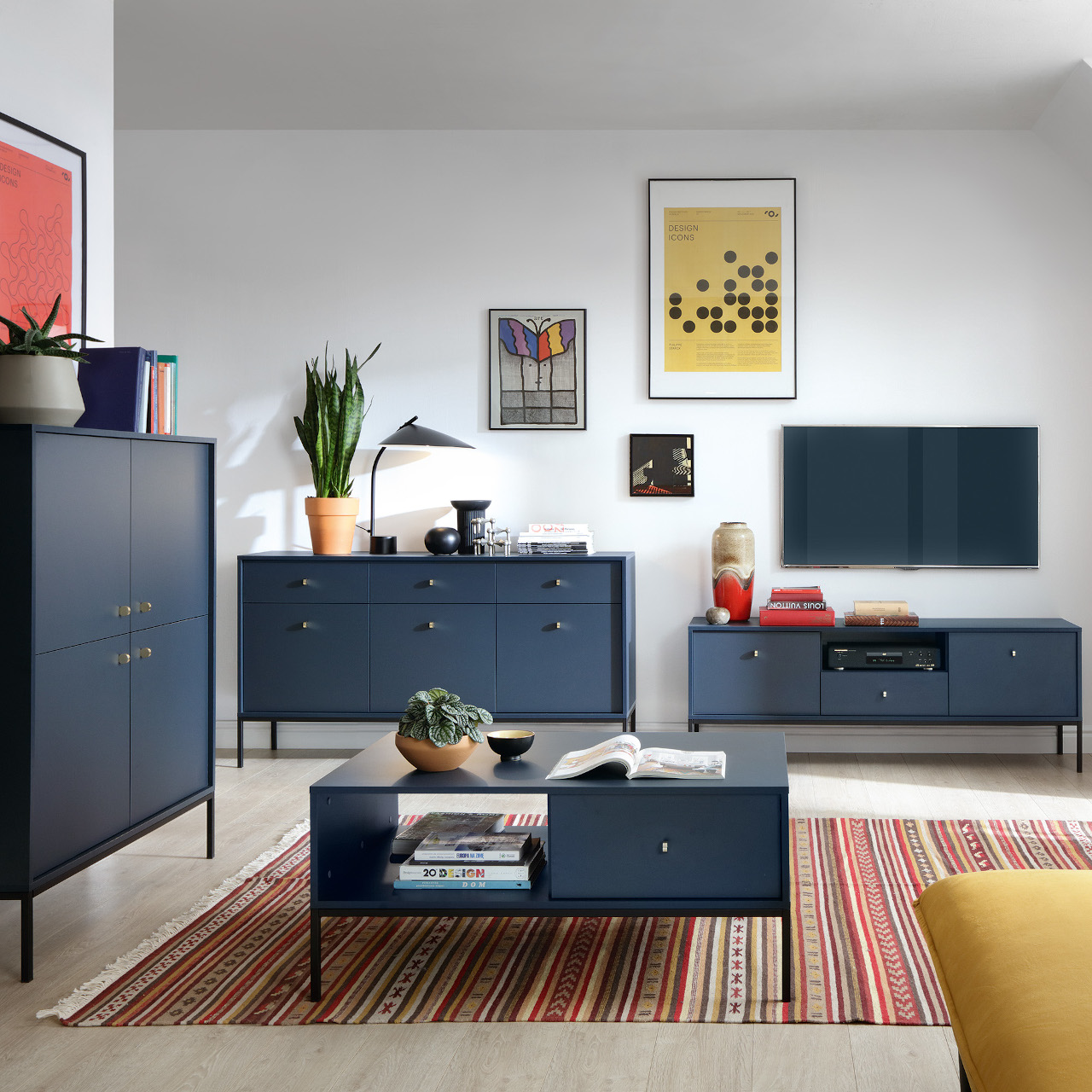 Living Room Storage Set MONO 2 navy blue