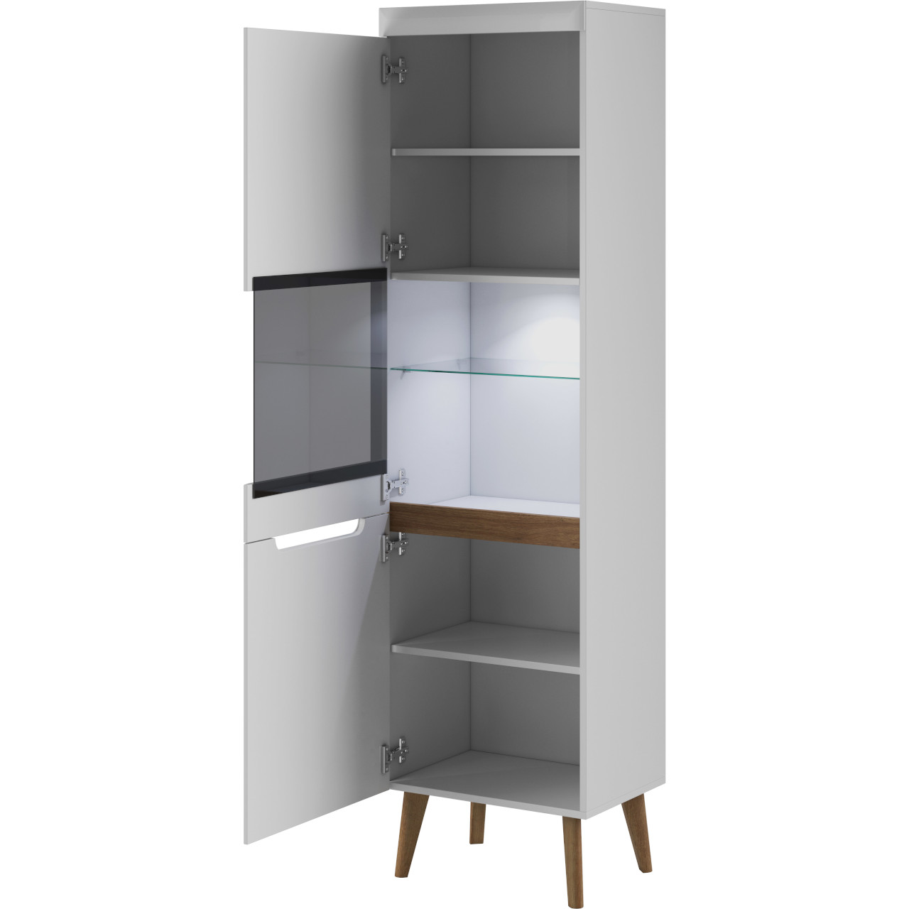 Display cabinet NARDI 04 white gloss / riviera oak