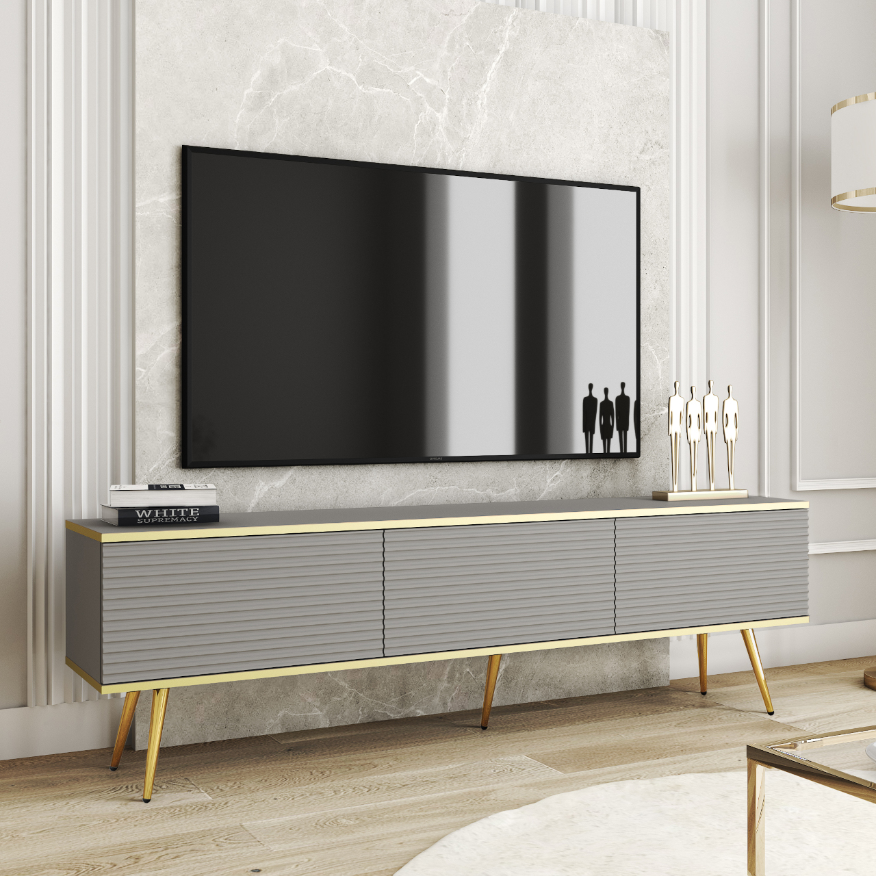 TV cabinet ARA MDF 175 grey