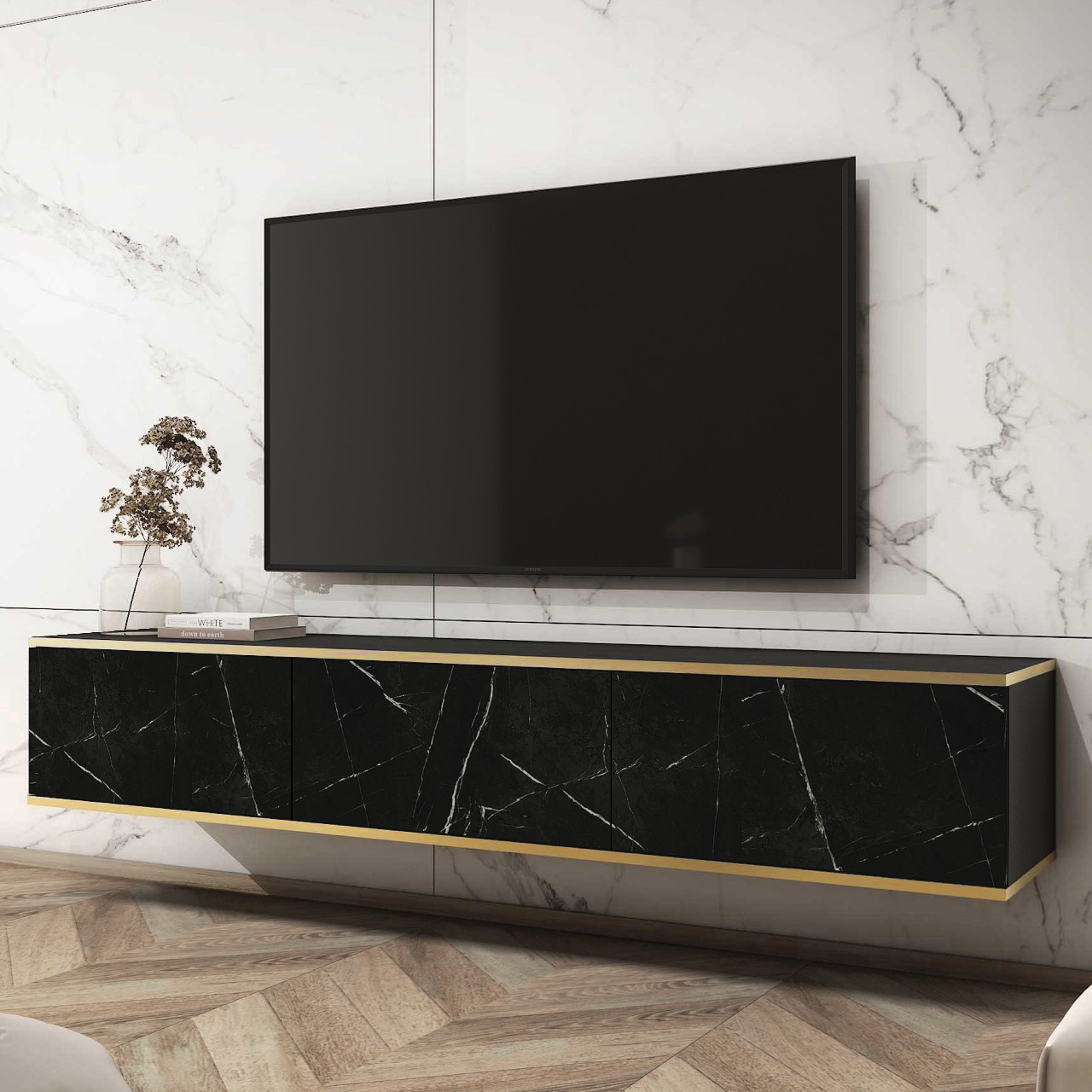 TV cabinet ARA 175 black marble