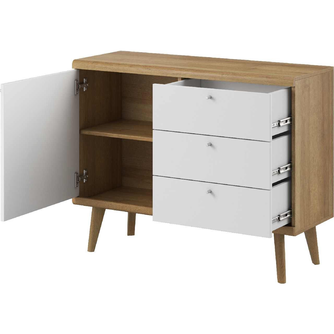 Storage cabinet PRIMO 07 riviera oak / white