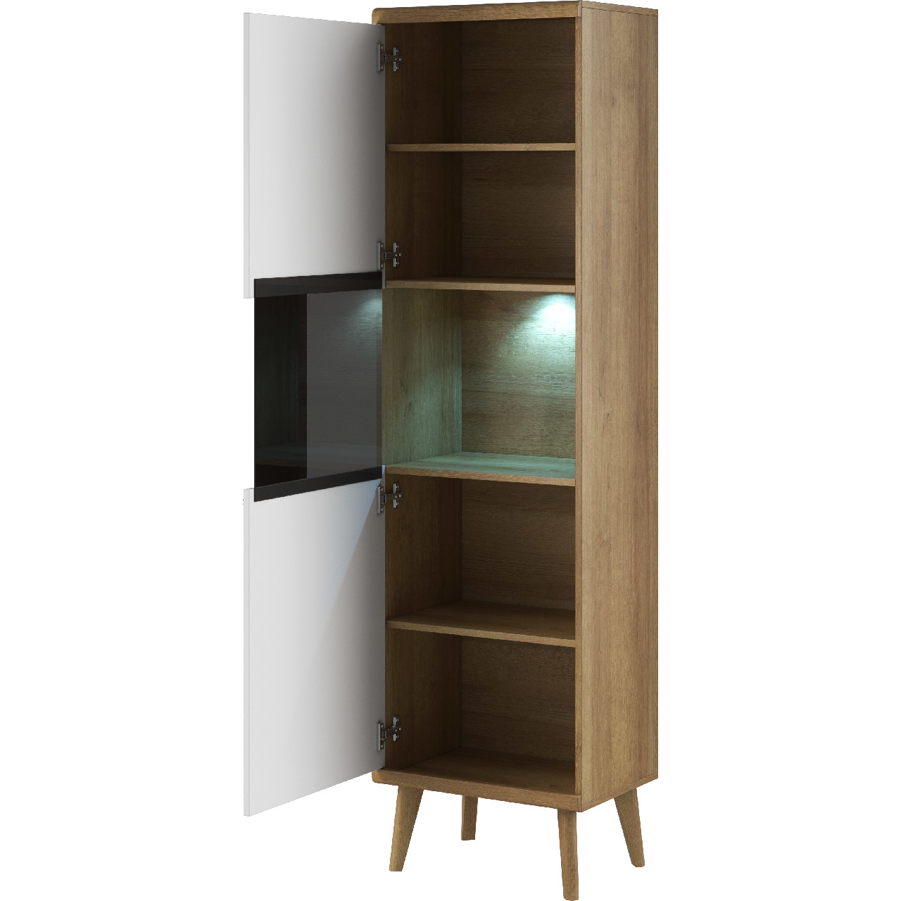 Display cabinet PRIMO 04 riviera oak / white