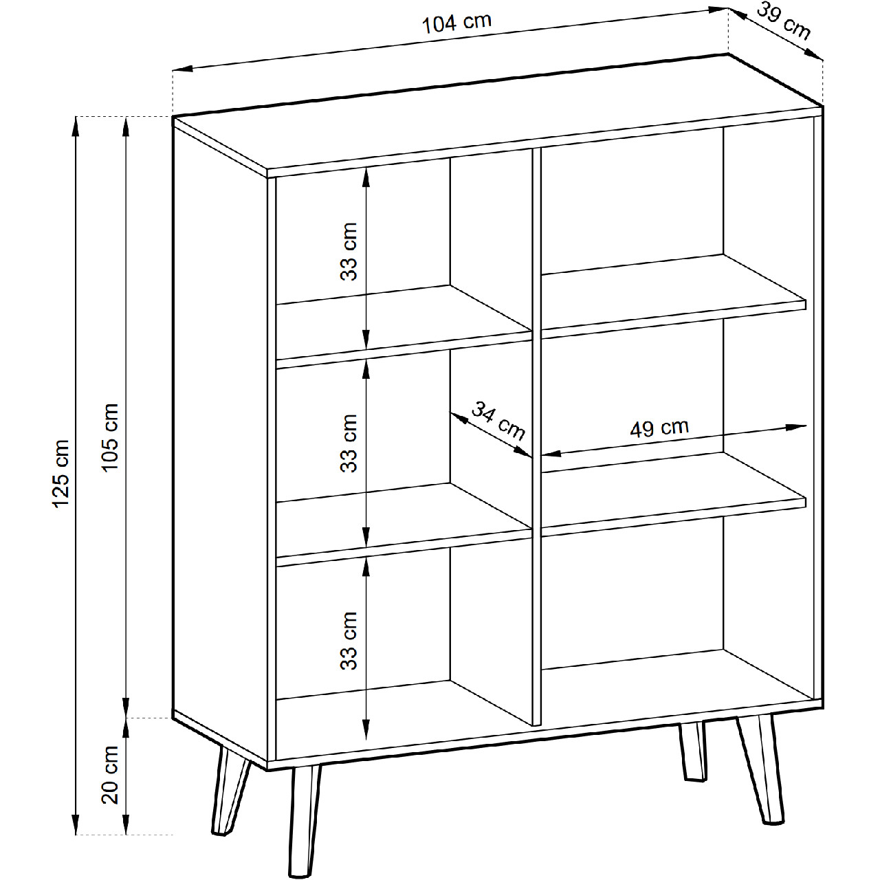 Storage cabinet WILLOW 03 black / artisan oak
