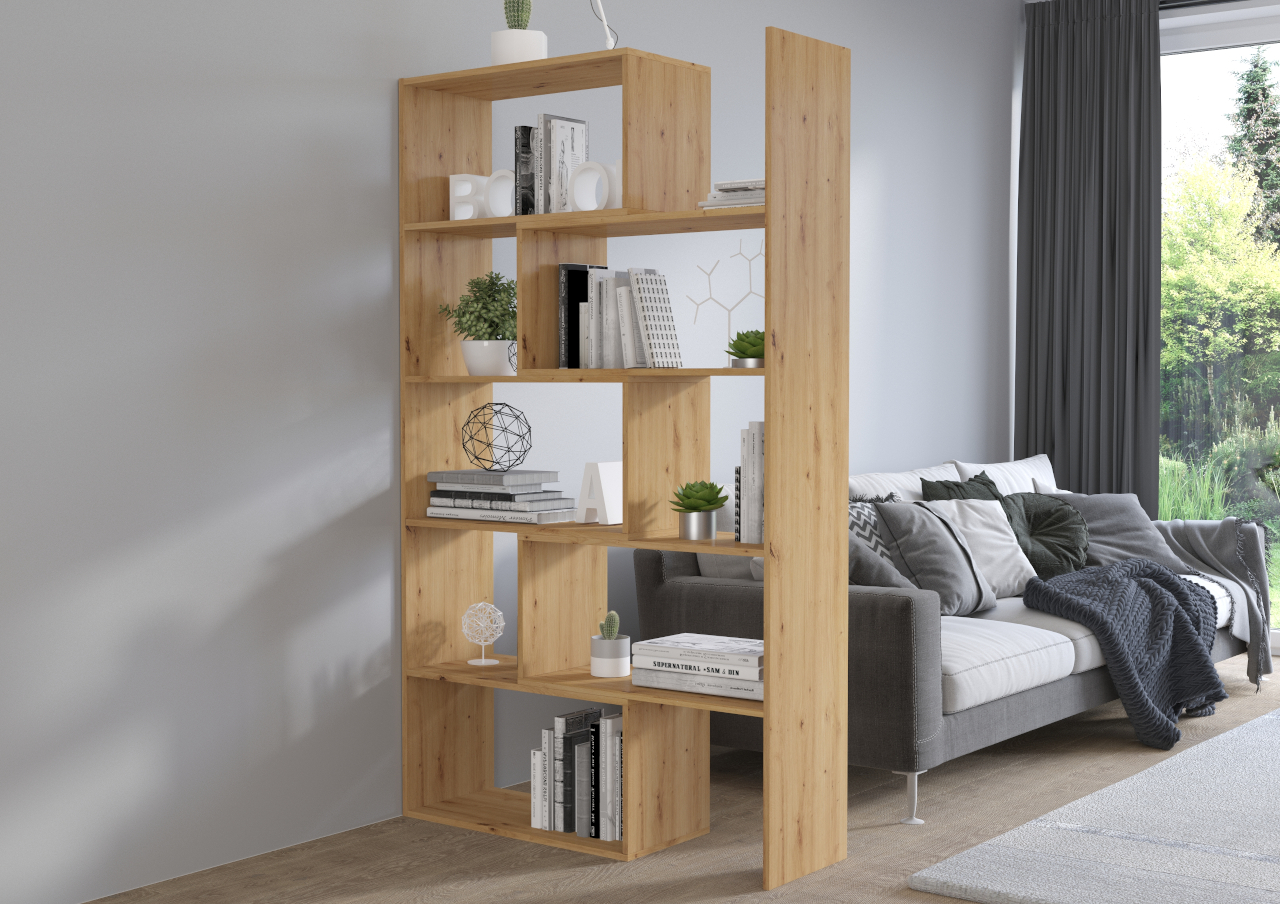 Extendable bookcase KAROL 2 artisan oak