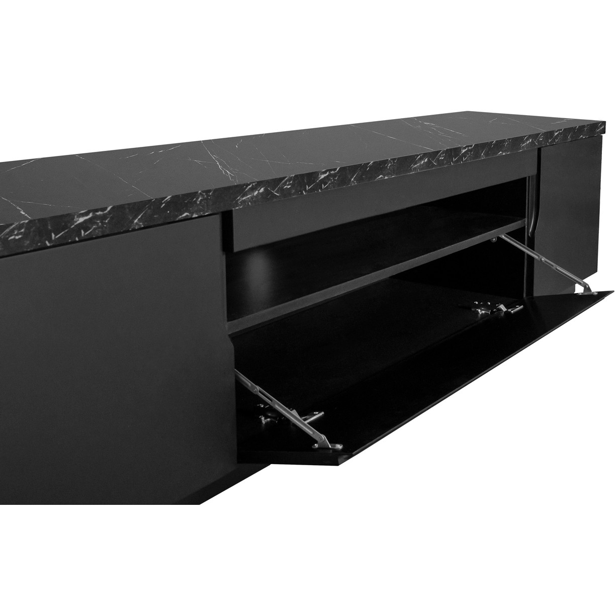 TV Cabinet ENO 200 black / black marble