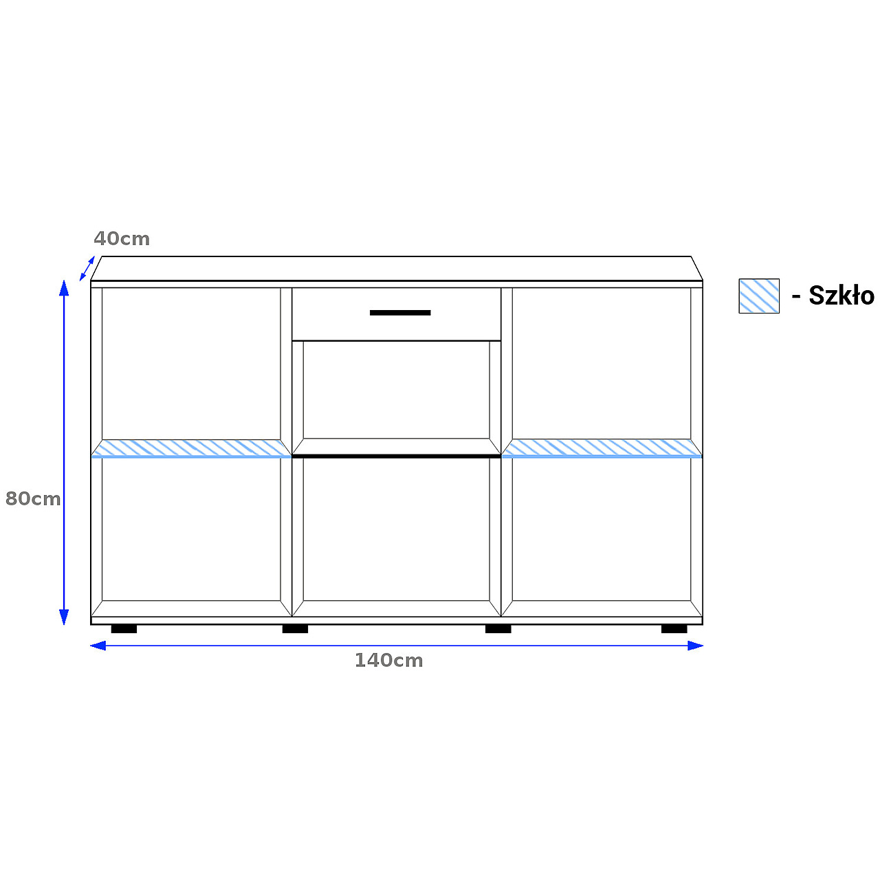 Storage cabinet SALSA SLATS matera / white