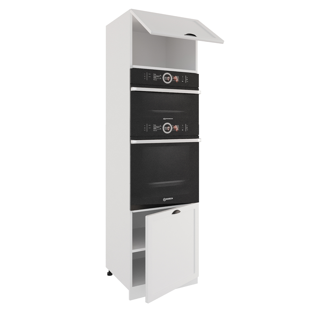 Base Cabinet for built-in oven and microwave oven ADELE D60PK MV/2133 P/L navy blue matt