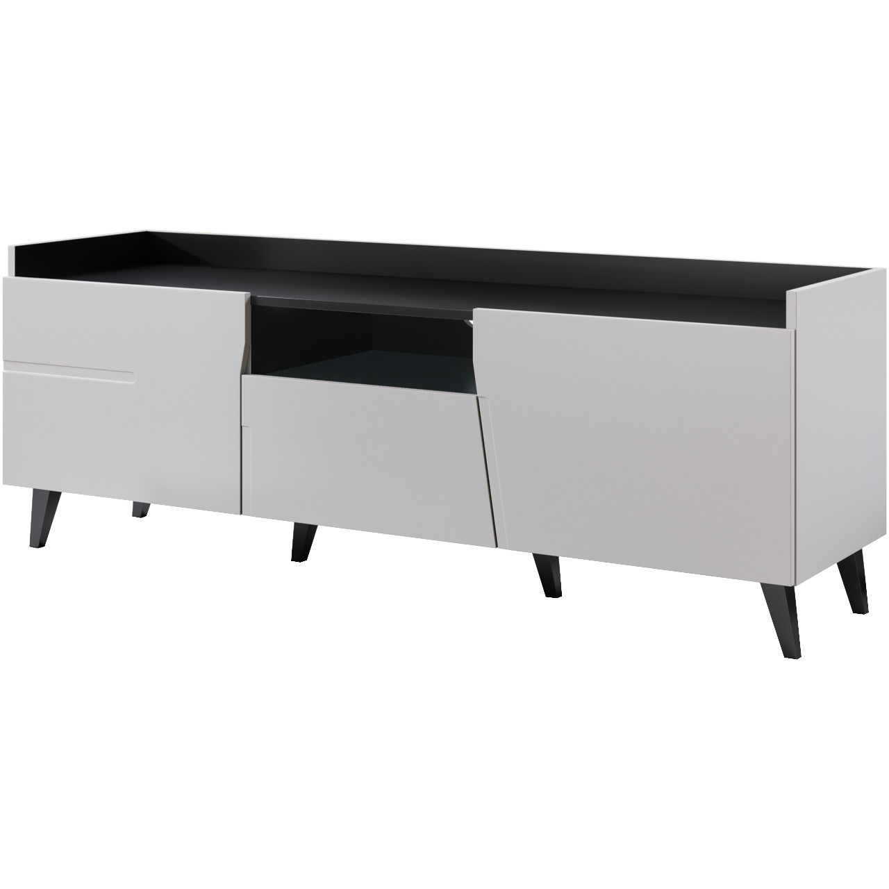 TV cabinet GRANADA light grey / black matt
