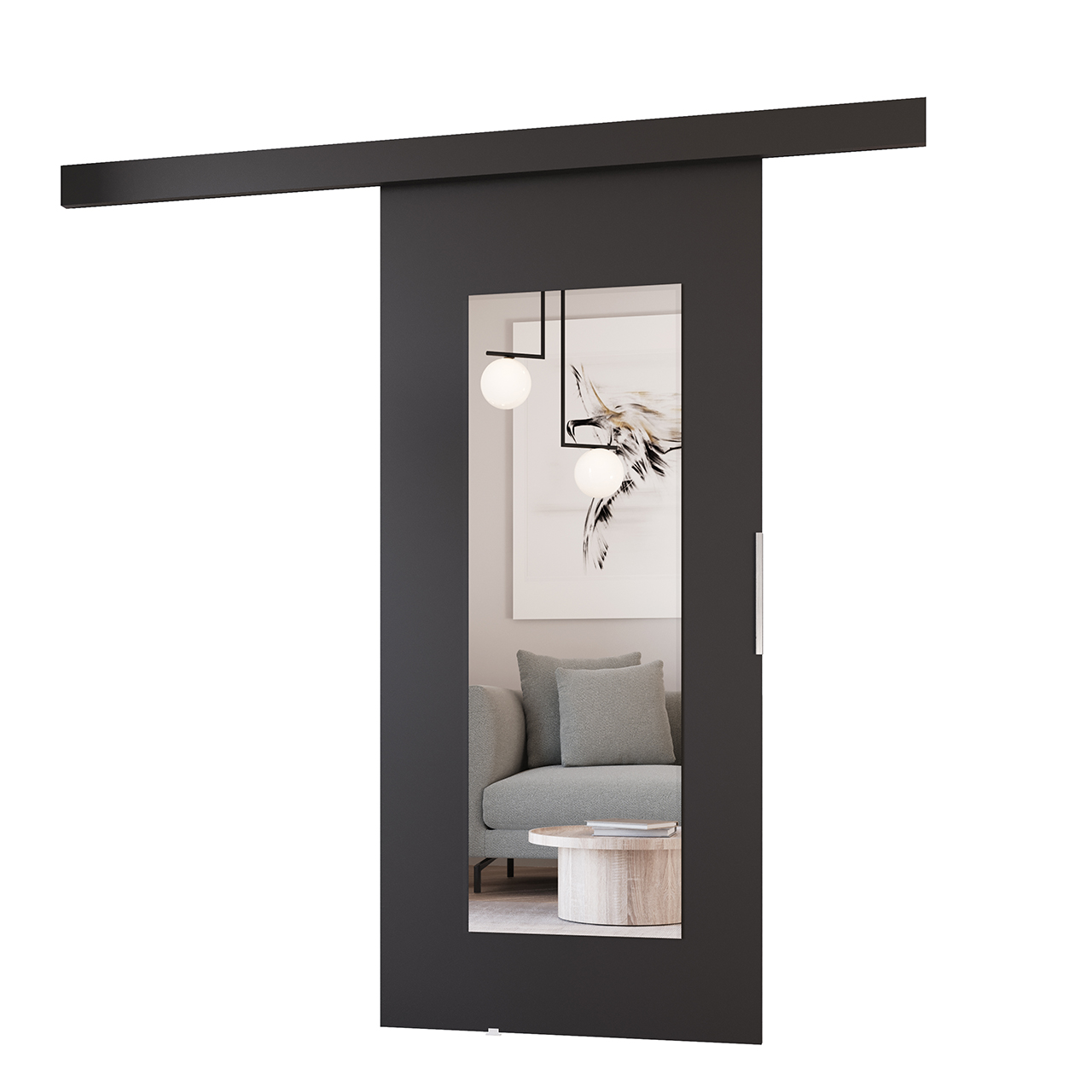 Sliding doors with mirror ILIS 90 black