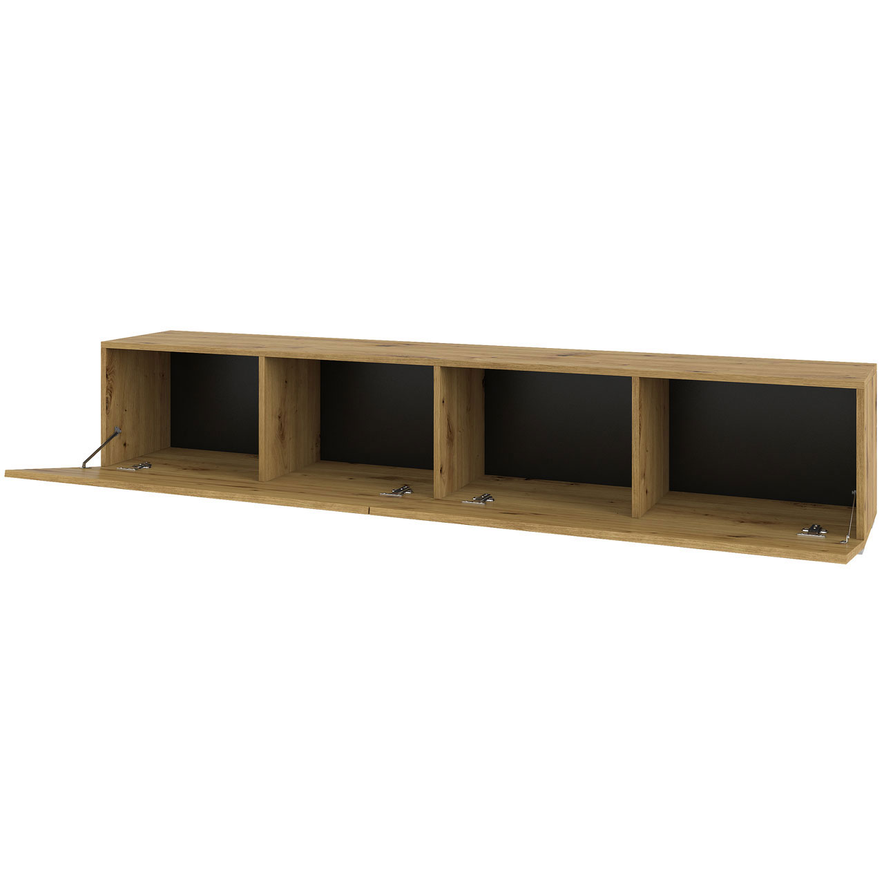 black Modular System / 40 TV AVA: Lowboard oak AVA artisan