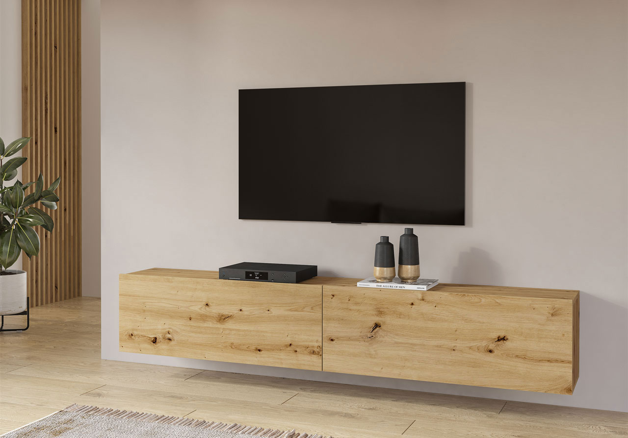 Modular System AVA Lowboard AVA: oak 40 TV black / artisan