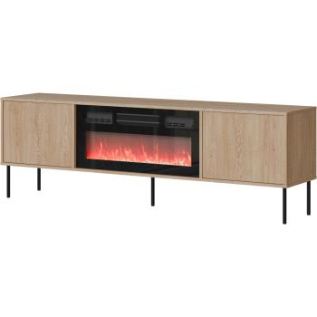 TV cabinet with electric fireplace ANDREA 180 EF 2D oak cremona
