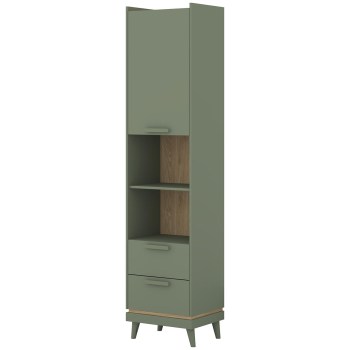 Bookcase CANDIS 88 green / oiled oak