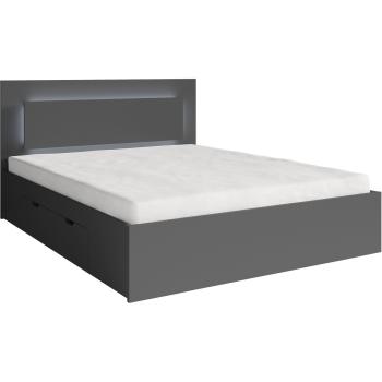 Bed with LED light and drawers 160x200 NINO 05 graphite grey